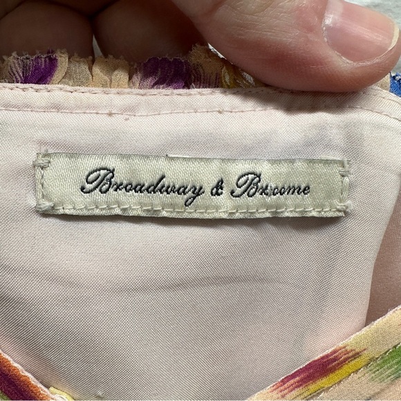 Broadway & Broome 100% Silk Spaghetti Strap Rainbow Lined Mini Dress Size XS - Picture 3 of 6